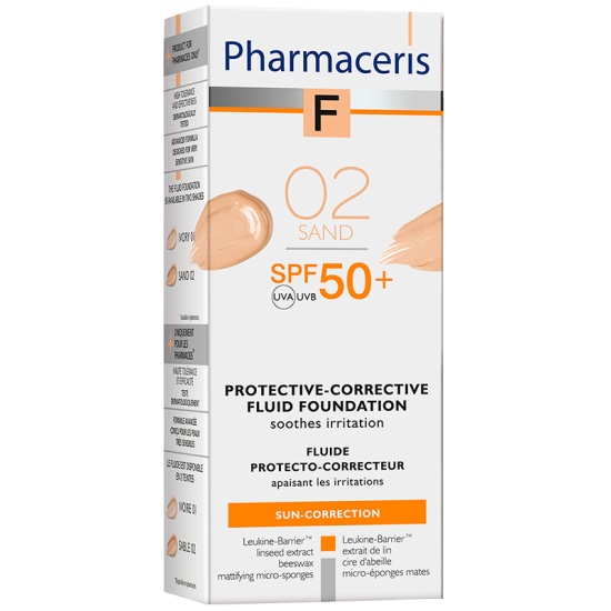 Pharmaceris F - Beskyttende Foundation SPF 50+ Sand 02 (30 ml)
