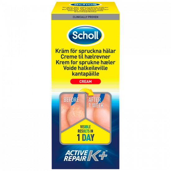 Scholl Creme til hælrevner Active Repair K+ (120 ml)