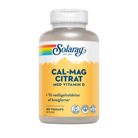 Solaray Cal-Mag Citrat D-vitamin (180 kapsler)
