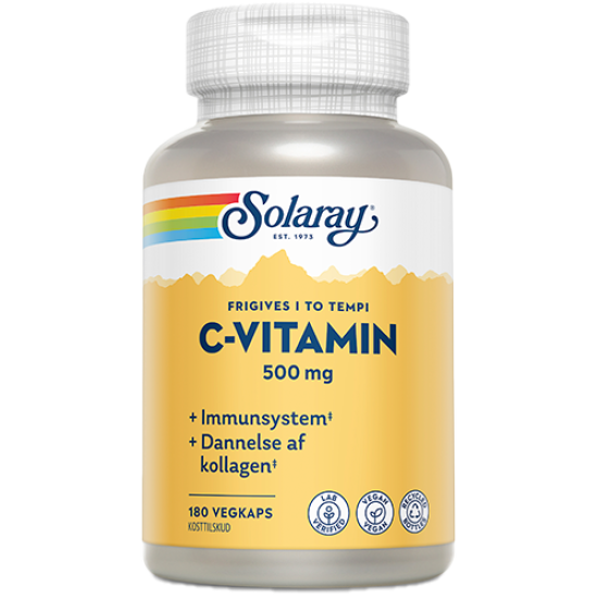 Solaray C-vitamin 500 mg (180 kapsler)