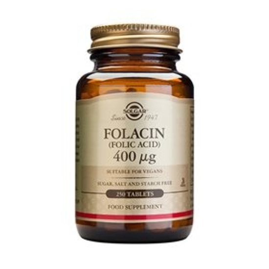 Solgar Folinsyre (Folacin) 400 mcg (250 tabletter)