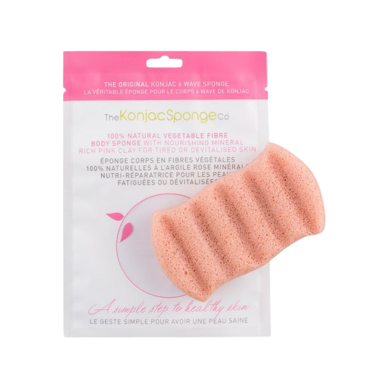 the konjac sponge french pink clay body sponge