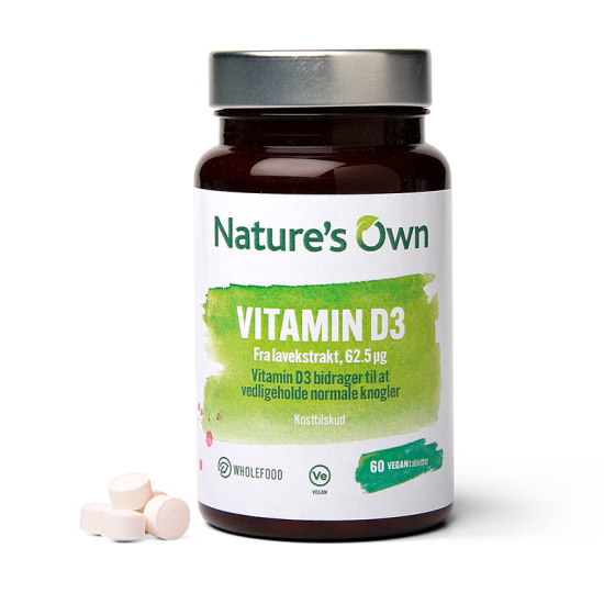 Natures Own Vitamin D3 Vegansk fra Lavekstrakt (60 tabl)