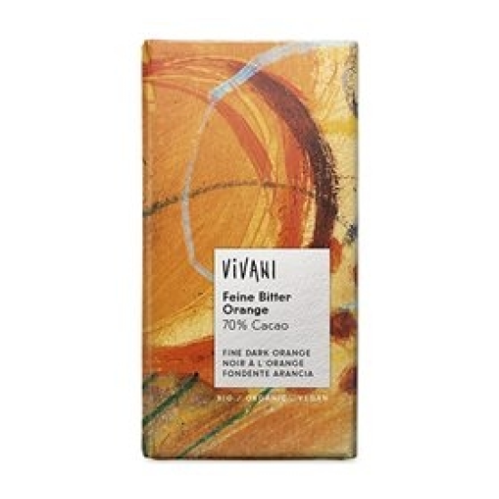 Vivani Chokolade Bitter M/Orange Ø (100 gr)