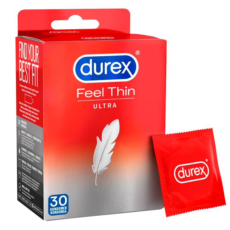 Se Durex Featherlite Ultra Kondomer Big Pack (30 stk) hos Well.dk