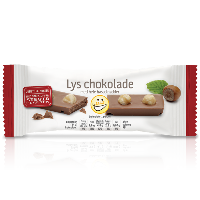 EASIS Lys Chokoladebar m. Nødder (24 g)