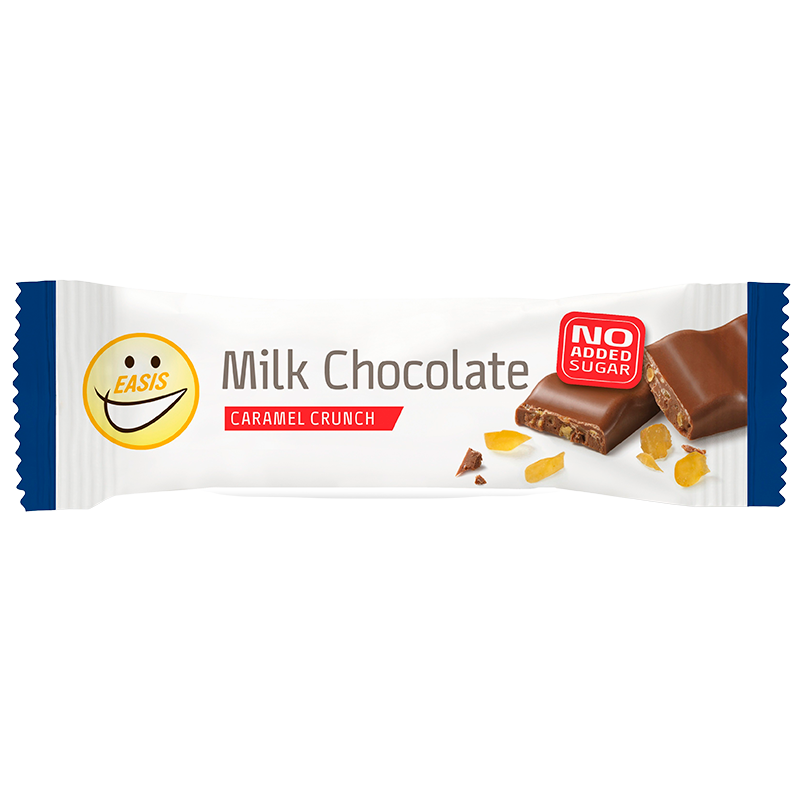 Se EASIS Milk Chocolate & Caramel Crunch Bar (25 g) hos Well.dk