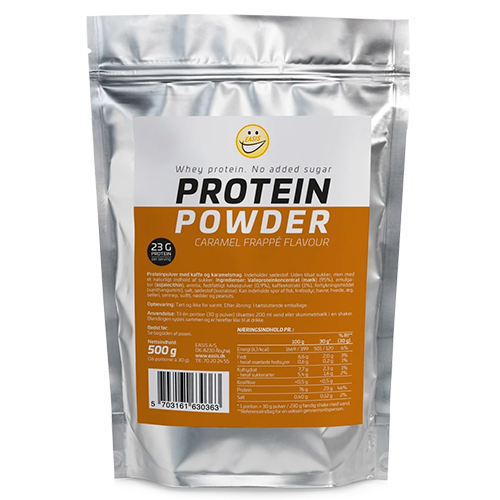 Se EASIS Protein Powder Caramel Frappé Flavour (500 g) hos Well.dk