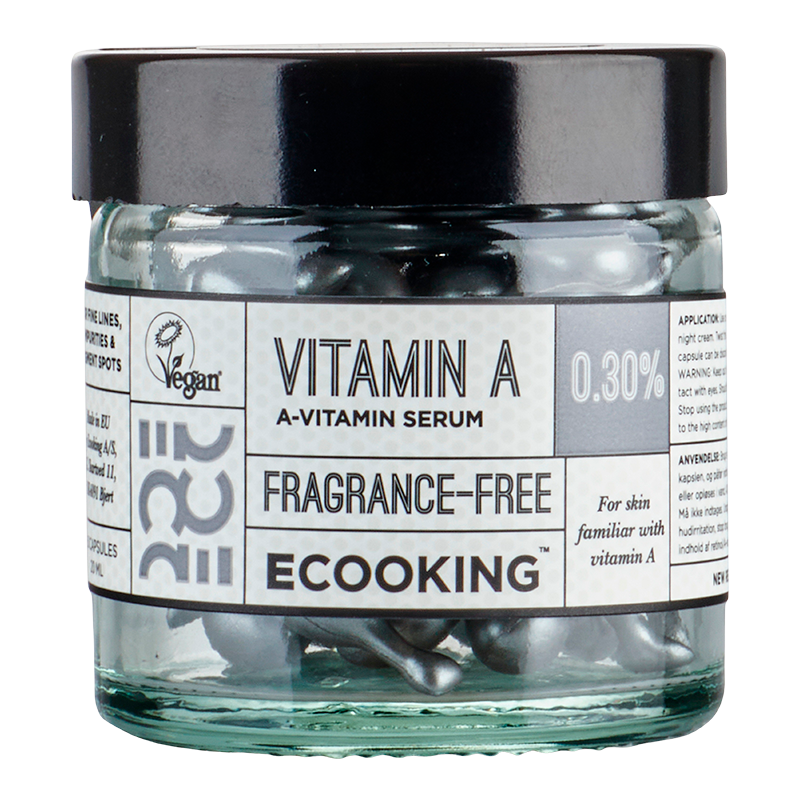 Se Ecooking Face A-Vitamin 0,30% Parfumefri (60 stk) hos Well.dk