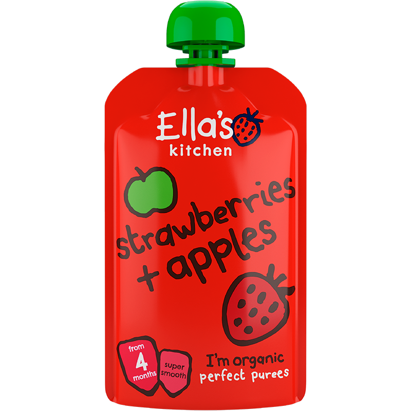 Ellas Kitchen Babymos Jordbær/Æble Ø 4 Mdr (120 gr)