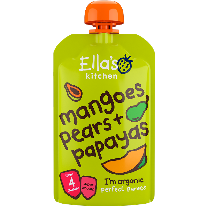Ellas Kitchen Babymos mango, pære, & papaya 4 mdr Ø