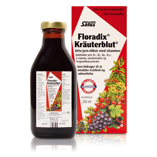 Se Floradix Kräuterblut Urte-jern mikstur - 250 ml. hos Well.dk