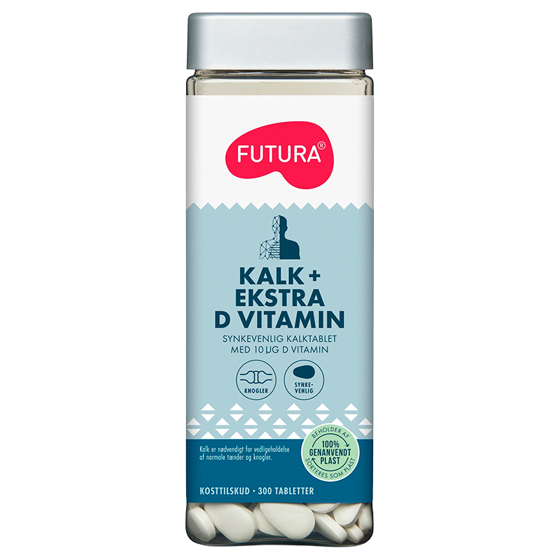 Se Futura Kalk + Ekstra D-Vitamin (300 stk) hos Well.dk