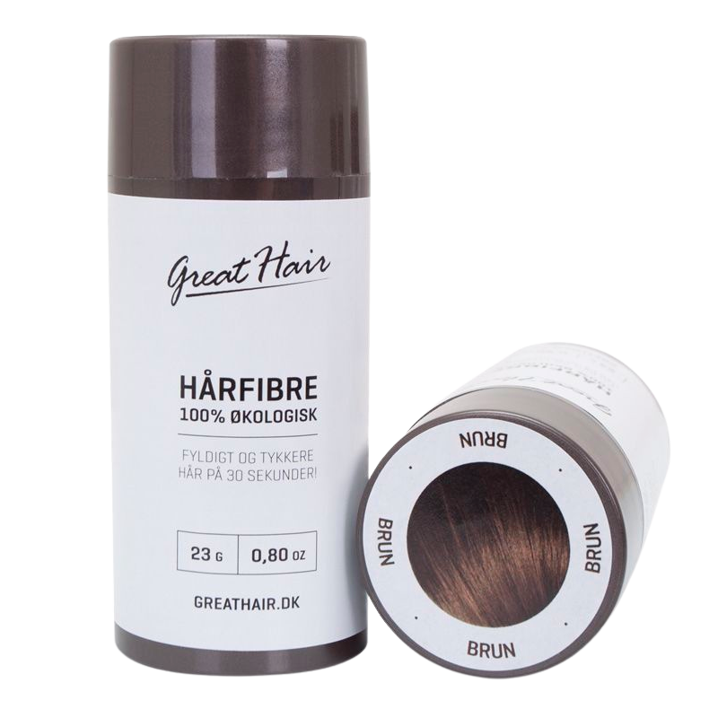 Se Great Hair Hårfibre - Brun (23 g.) hos Well.dk
