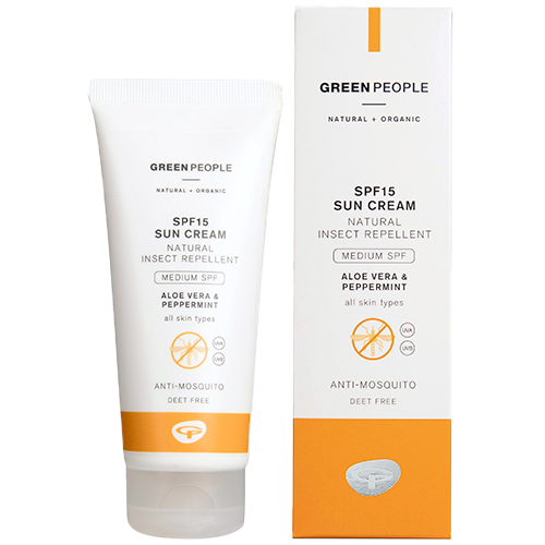 Se Green People Sun Cream SPF15 With Insect Repellent (100 g) hos Well.dk