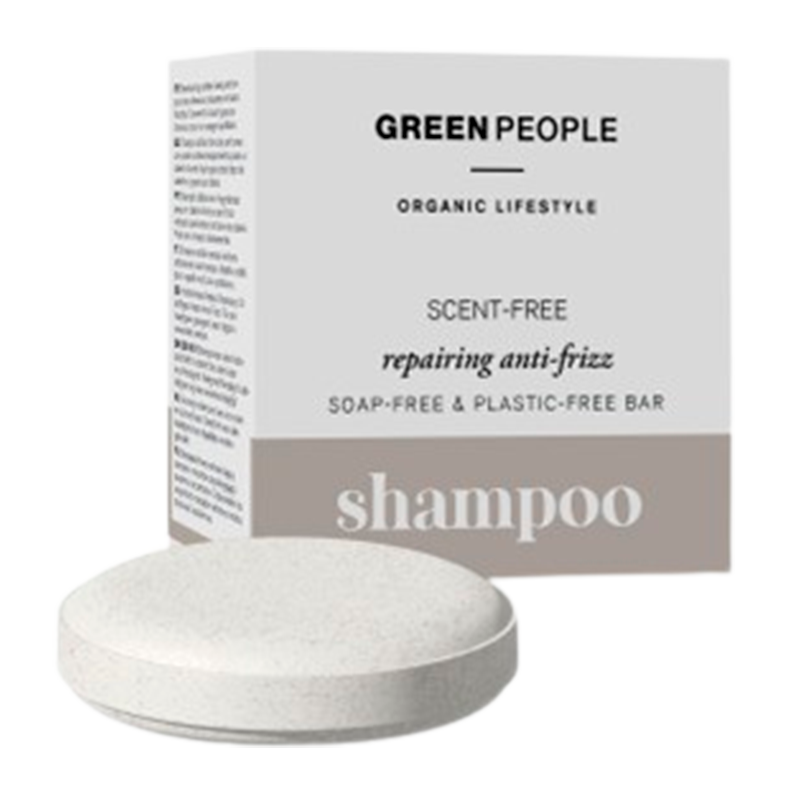 Se Green People Scent Free Repairing Anti-Frizz Shampoo Bar (50 g) hos Well.dk