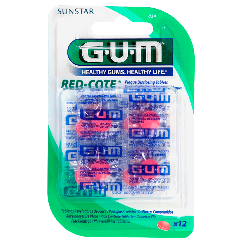 Se GUM Red Cote - Tabletter Til Plakkontrol (12 stk) hos Well.dk