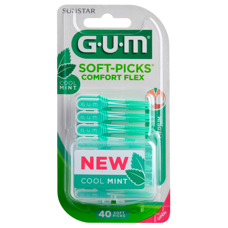 Se GUM Soft-Picks Comfort Flex Mint Medium (40 stk) hos Well.dk