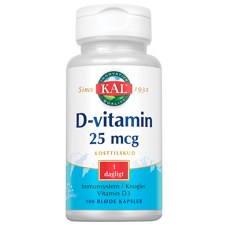 Billede af Kal D-vitamin 25 mcg (100 kapsler)