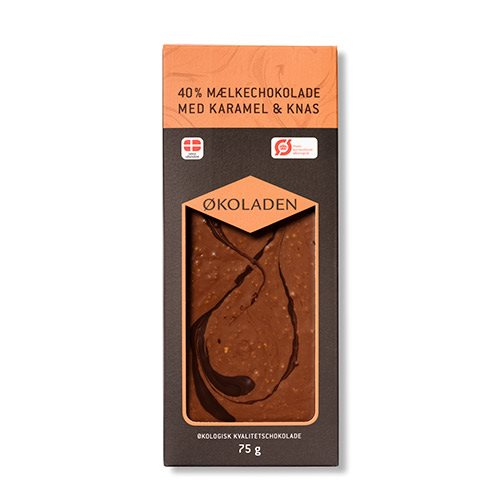 Billede af Økoladen Chokolade mælk karamel/knas Ø 40% (75 g) hos Well.dk