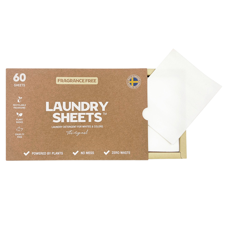 Laundry Sheets Vaskemiddel I Ark Fragrance Free (60 stk)