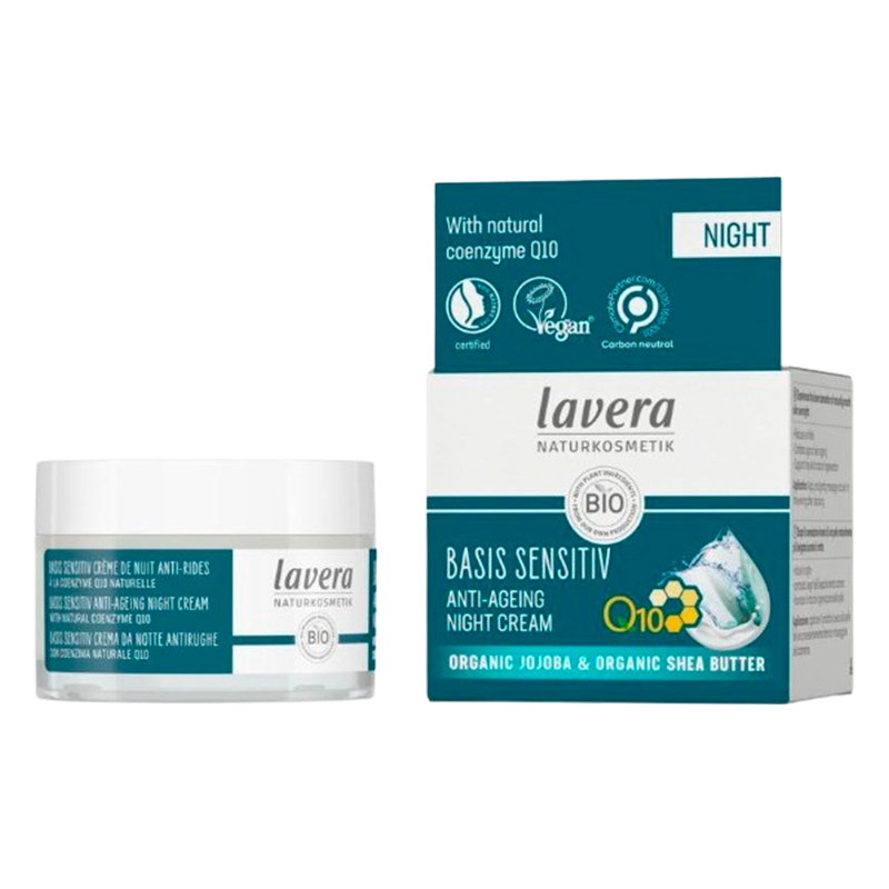 Se Lavera Night Cream Q10 Anti-Age Basis Sensitive (50 ml) hos Well.dk