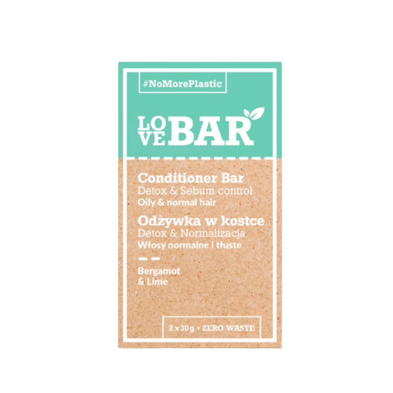Billede af Love Bar Conditioner Bar Detox & Sebum Control Bergamot & Lime (2 x 30 g)