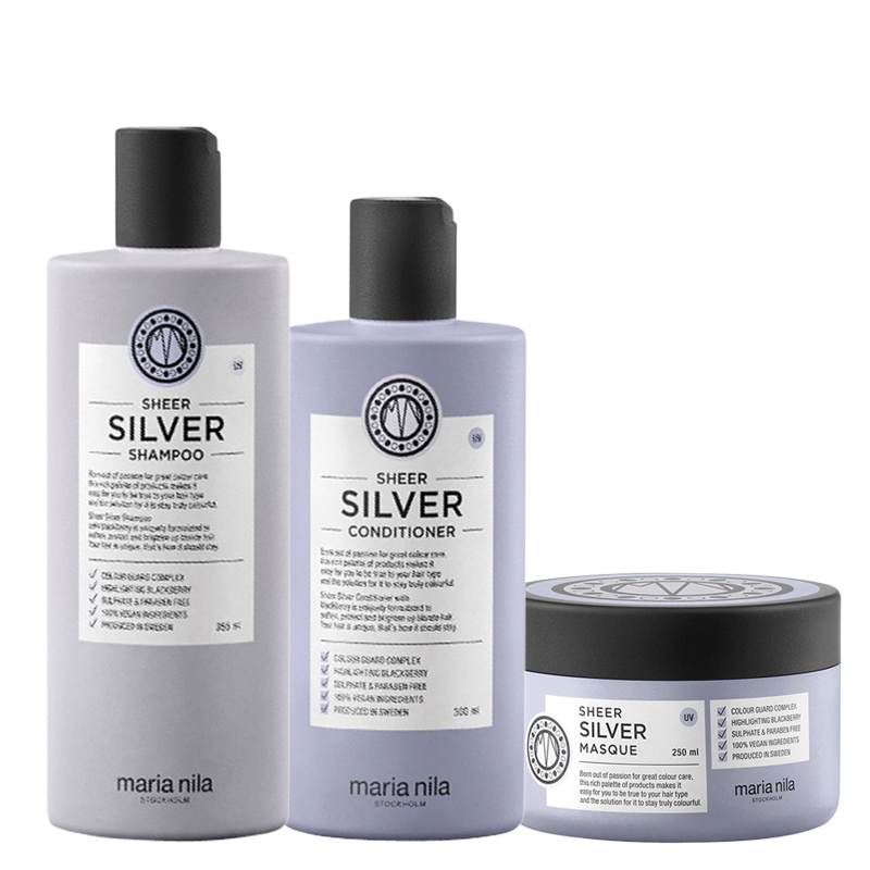 Se Maria Nila Sheer Silver Shampoo, Conditioner & Masque hos Well.dk