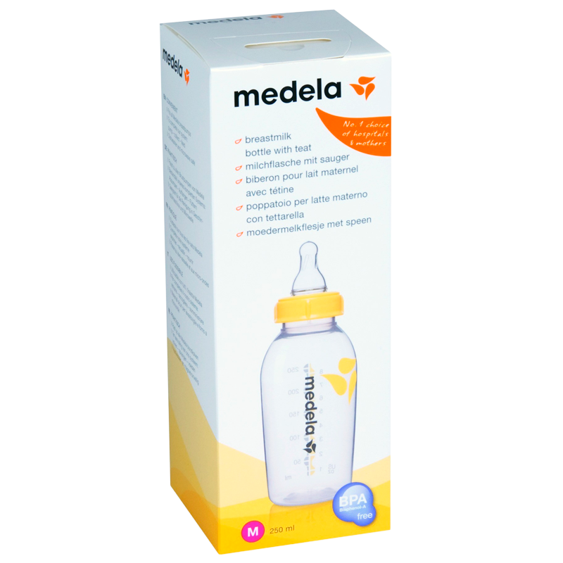 Medela Brystmælksflaske Med Flaskesut M (1 stk)