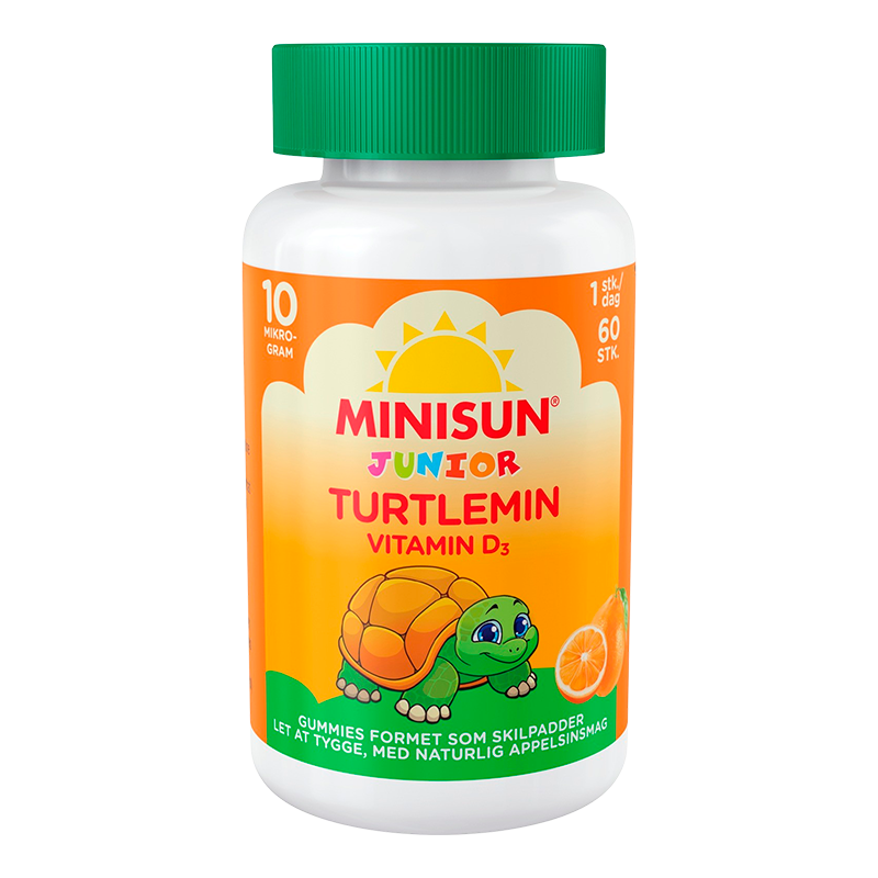 Billede af Minisun Junior Turtlemin Vitamin D3 (60 stk) hos Well.dk