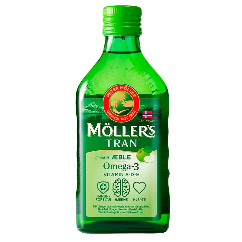 Se Møllers Tran Æble (250 ml) hos Well.dk