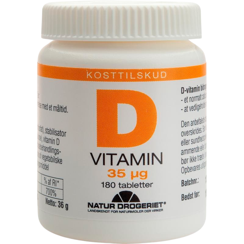 Billede af Natur Drogeriet D vitamin 35 ug (180 tabletter)
