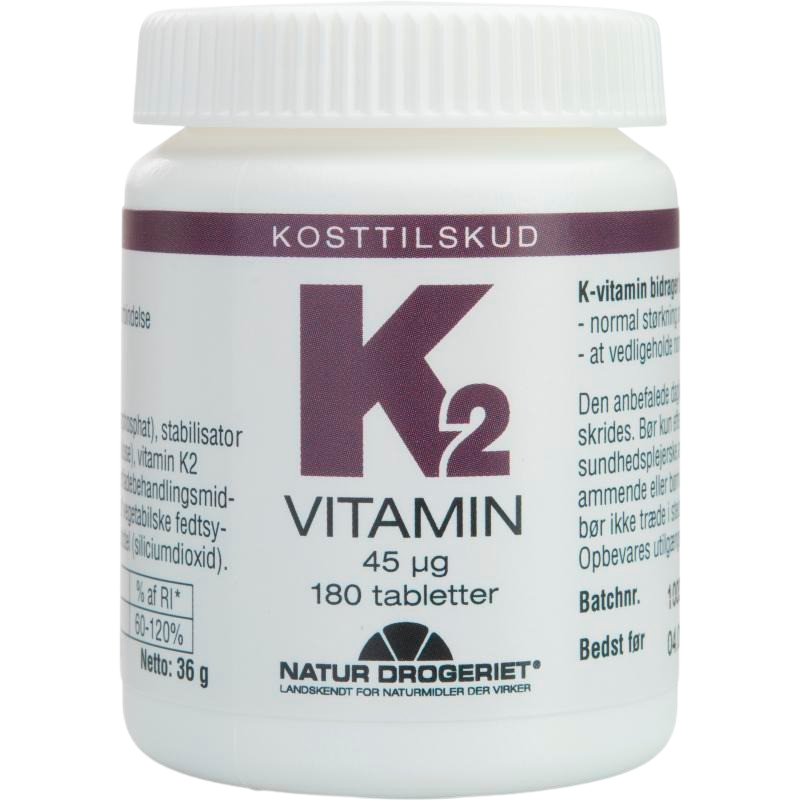 Se Natur Drogeriet K2 Vitamin 45 ?g (180 tab) hos Well.dk