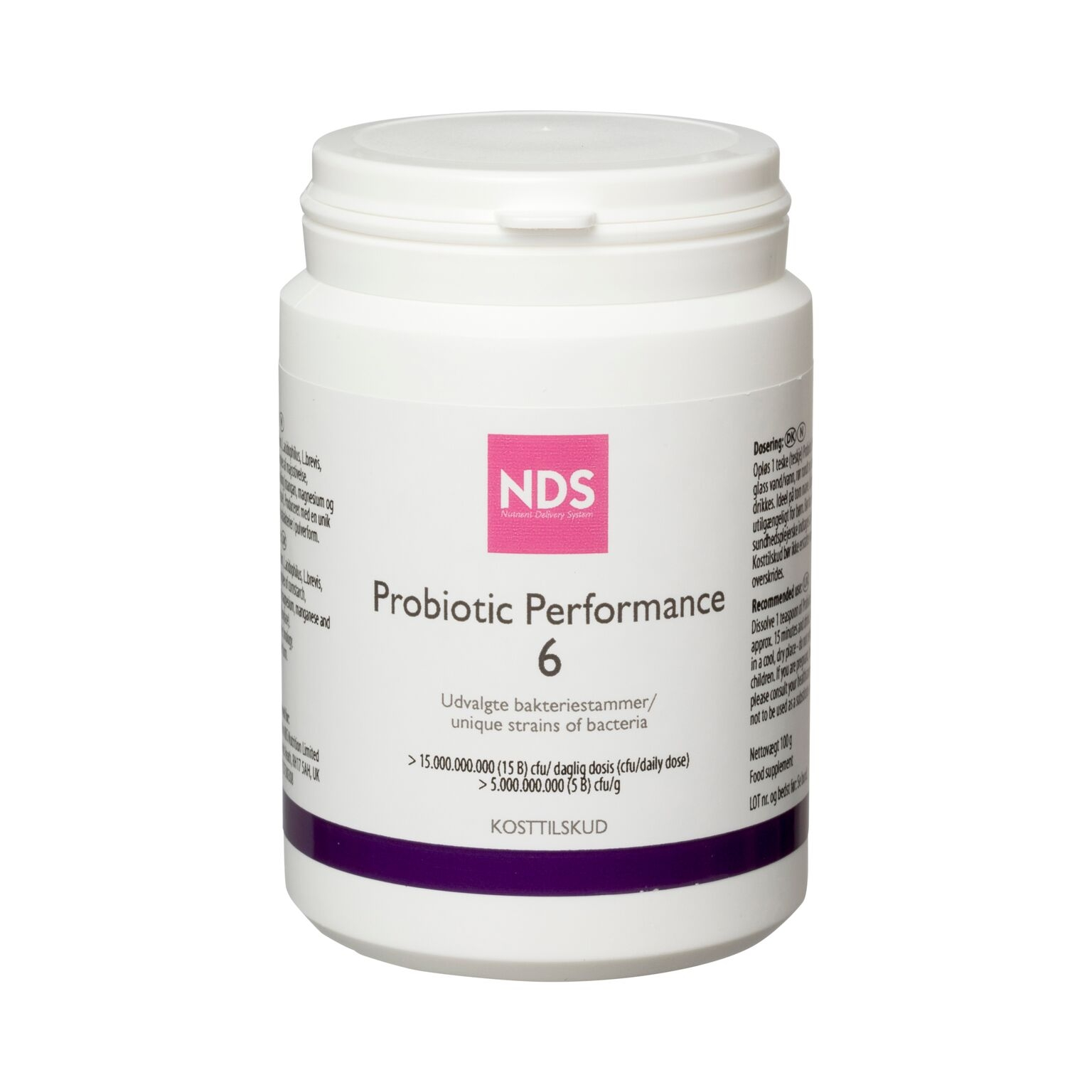 Billede af NDS Probiotic Performance 6 100 gr hos Well.dk