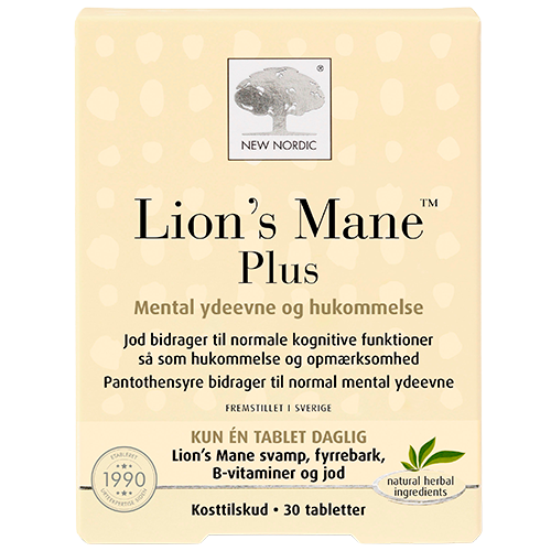 Se New Nordic Lion's Mane Plus - 30 tab. hos Well.dk