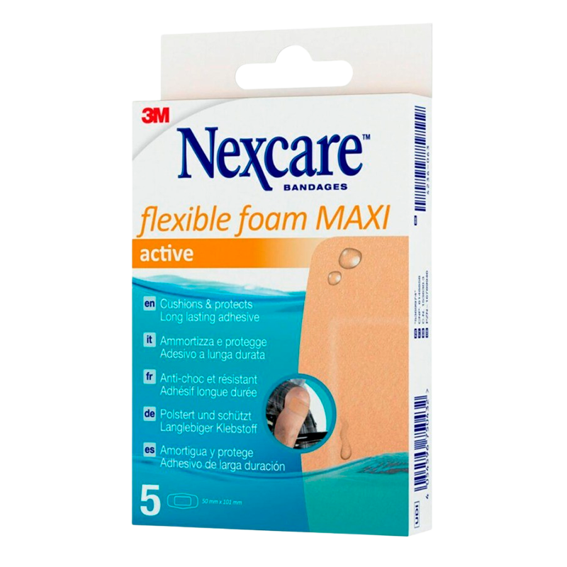 Nexcare Flexible Foam MAXI Active Plastre - 50 mm x 101 mm (5 stk)
