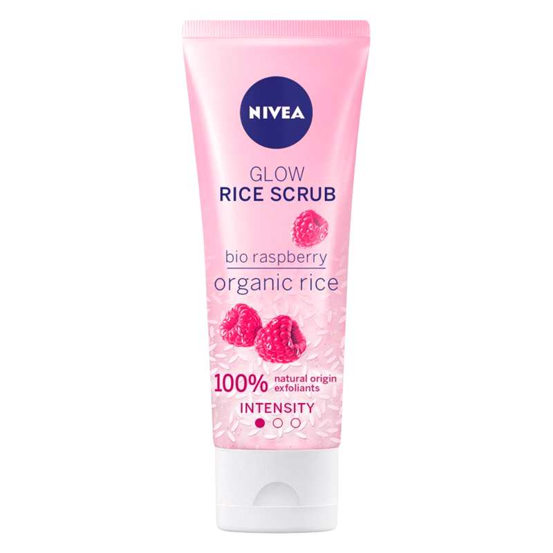 Se Nivea Rice Scrub Bio Raspberry (75 ml) hos Well.dk