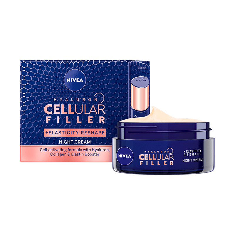 Se Nivea Cellular Hyaluron Filler + Elasticity Reshape Night Cream (50 ml) hos Well.dk
