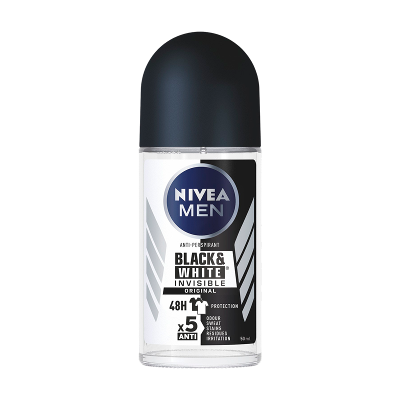 Se Nivea for Men Black & White Invisible Original Male Roll-on (50 ml) hos Well.dk