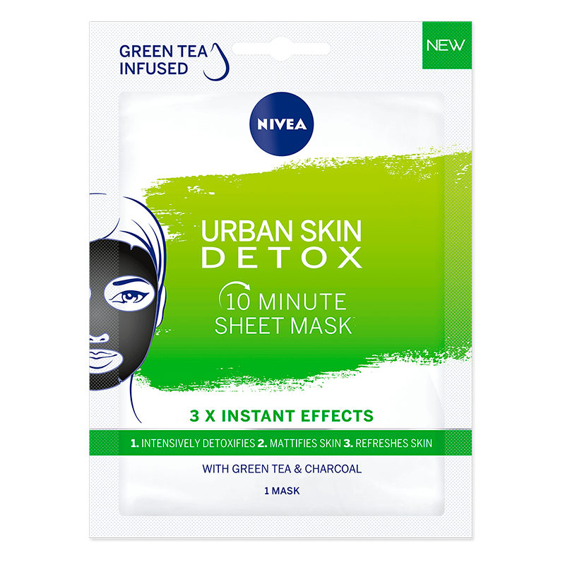 Se Nivea Urban Skin Detox Sheet Mask (1 stk) hos Well.dk