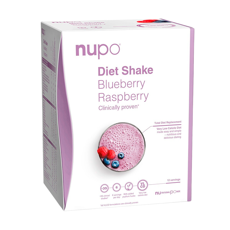 Se Nupo Diet Shake Blueberry Raspberry (12x32 g) hos Well.dk