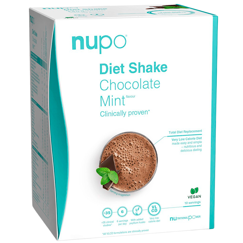 Se Nupo Diet Shake Chocolate Mint (10x32 g) hos Well.dk