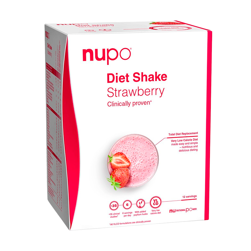 Se Nupo Diet Shake Strawberry (12x32 g) hos Well.dk