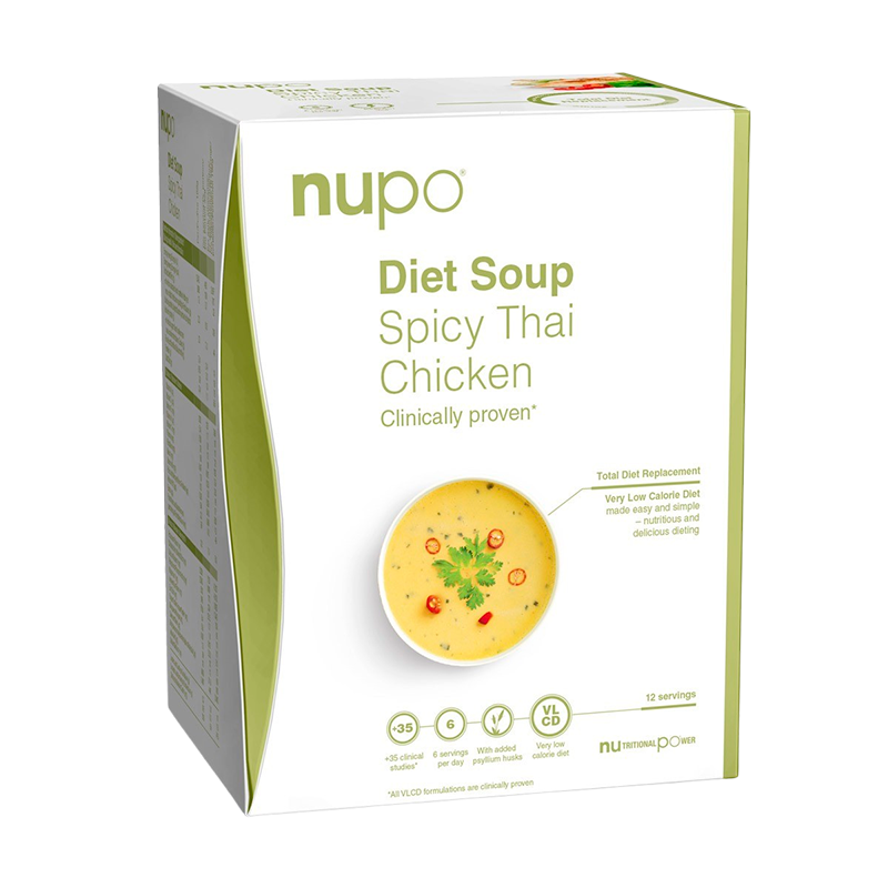 Se Nupo Diet Soup Spicy Thai Chicken (12x32 g) hos Well.dk