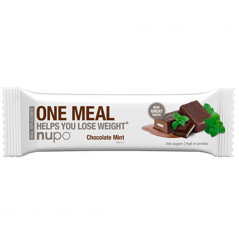 Se Nupo One Meal Bar Chocolate Mint (60 g) hos Well.dk