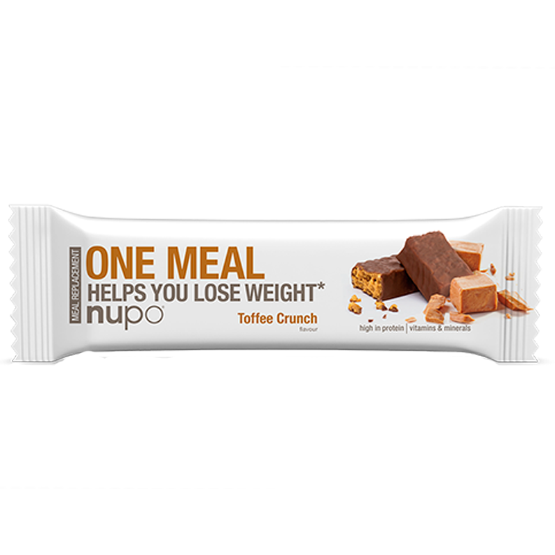 Se Nupo One Meal bar Toffee Crunch (60g) hos Well.dk