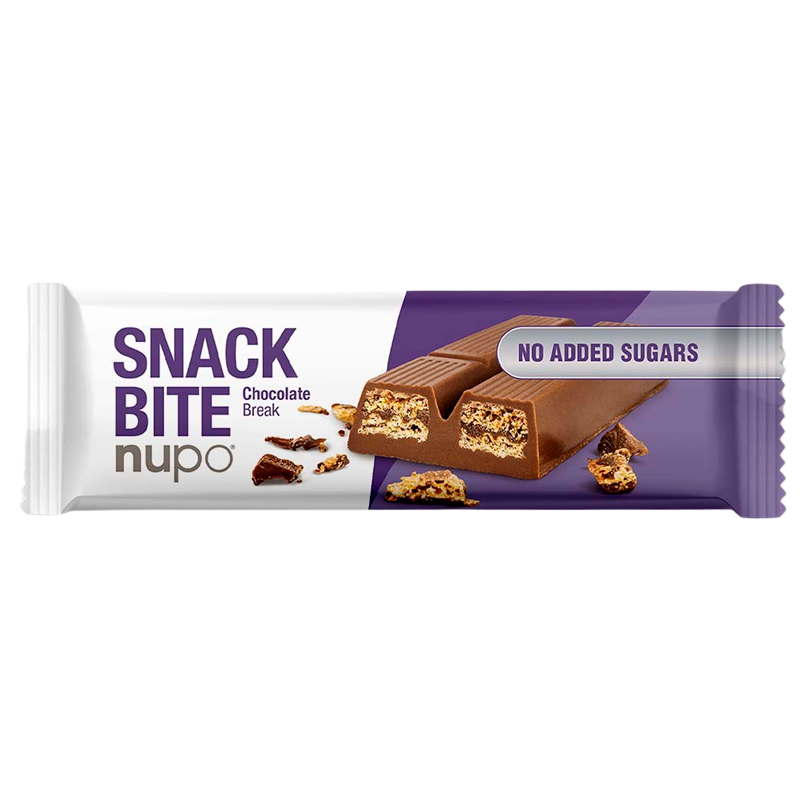 Se Nupo Snack Bite Chocolate Break, 3x21,5g hos Well.dk