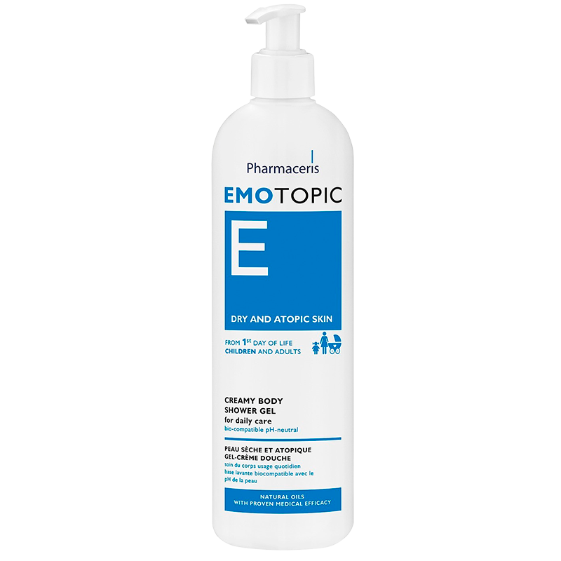 Se Pharmaceris E Emotopic Cremet Krops Shower Gel Biokompatibel, PH-Neutral, Til Daglig Pleje Af Kroppen, 400ml hos Well.dk
