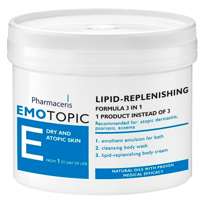 Se Pharmaceris E Emotopic Lipid Fornyet Formular Med 3-I-1 Produkt. 1 Produkt Frem For 3 Cremer Til Badning, Vask Og Pleje, 500ml hos Well.dk
