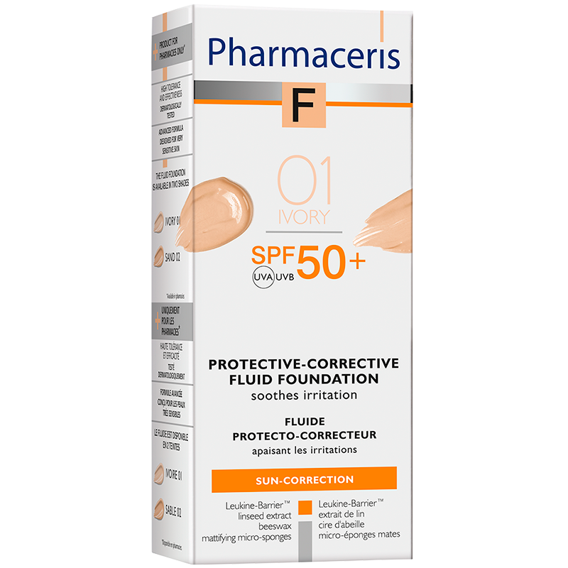 Se Pharmaceris F - Beskyttende Foundation SPF 50+ Ivory 01 (30 ml) hos Well.dk